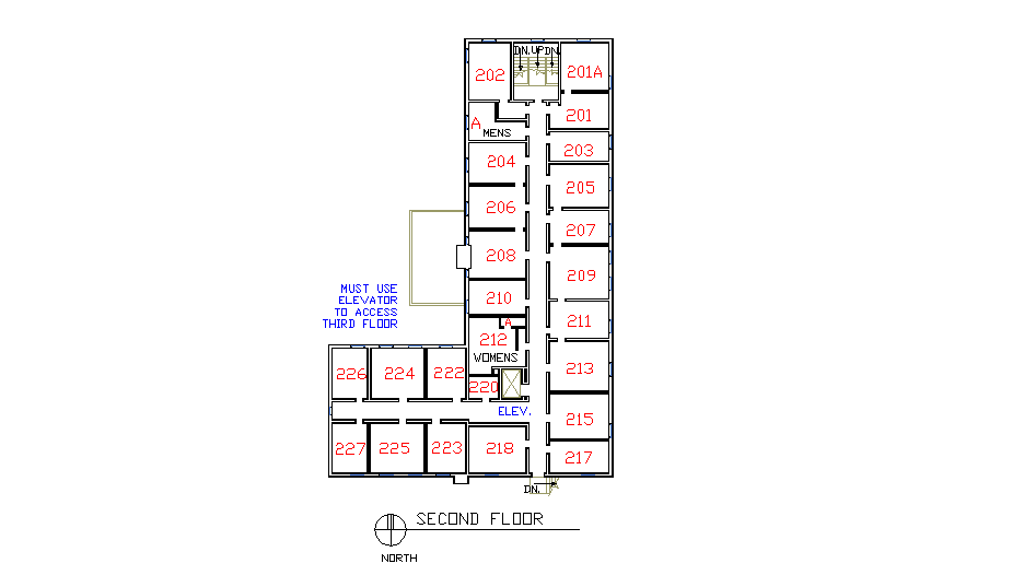 Coble Hall Floor Plans, Second Floor