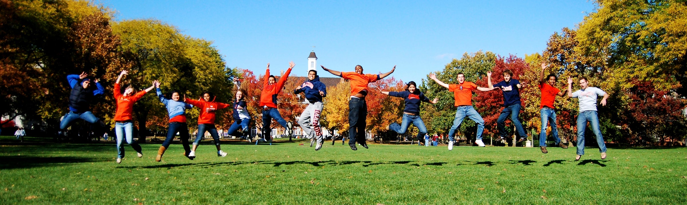 students on the quad