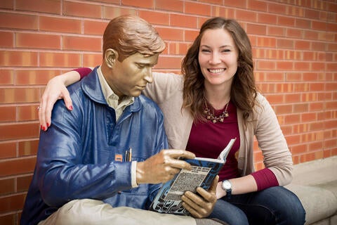 Student with Statue