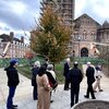 People take a tour of historic Altgeld Hall.