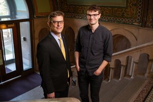 Professor Richard Sowers, left, and recent graduate student Daniel Carmody