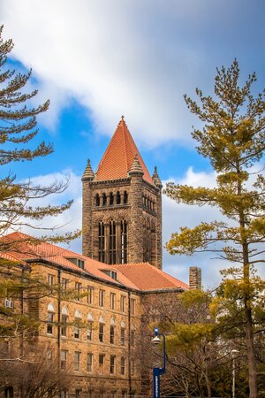 The bell tower of Altgeld Hall at the University of Illinois Urbana-Champaign
