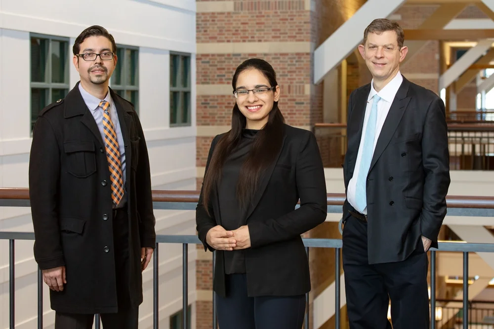Researchers Manuel Hernandez, left, Rachneet Kaur and Richard Sowers | Photo by L. Brian Stauffer